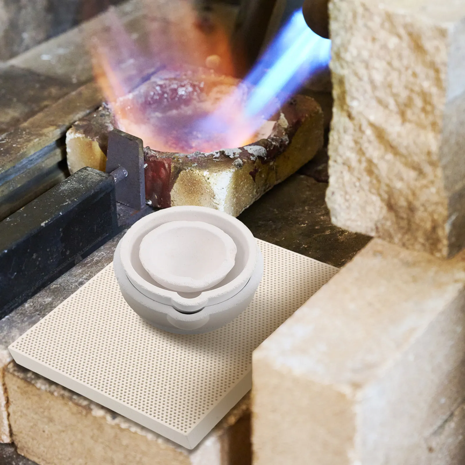 1Set High-Temperature Quartz Melting Crucible Bowl for Metal Casting Jewelry Making Portable Home Use Safe Metal Refining Tool view 4