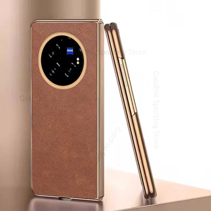 

Кожаный противоударный чехол Fundas для Vivo X Fold3 Pro 6D с покрытием для vivo X Fold 3 Fold2, защитный откидной чехол с гальваническим покрытием