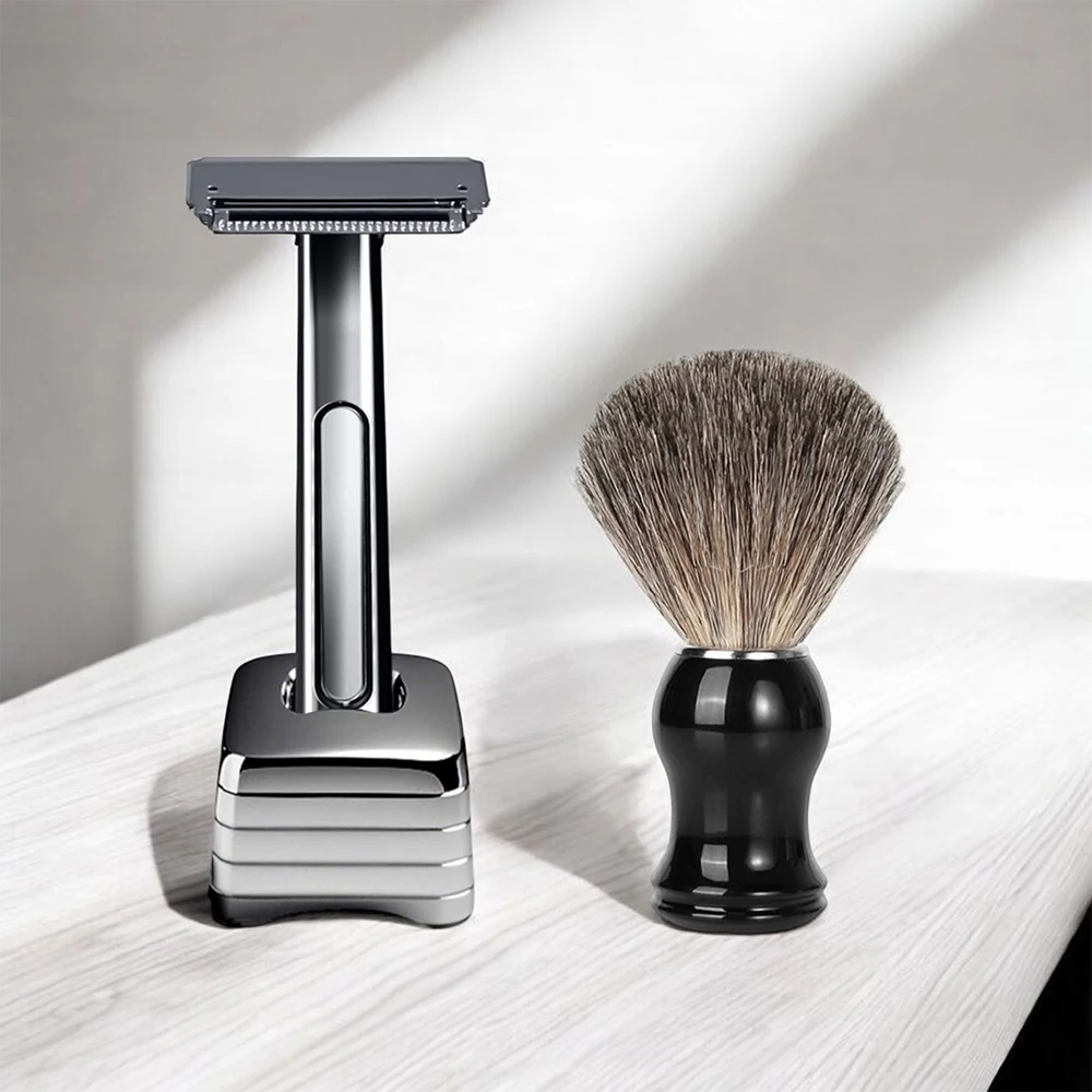 Whityle Super ‌‌‌Silvertip Natural Bristle Shaving Brush for Man Beard Care Grooming Wet Shaving Lubricating Paste Shave Brush