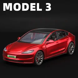 2024 NEW 1:32 FOR TESLA Model 3 Alloy Model Car Toy Diecasts Metal Casting Sound and Light Car Toys Vehicle