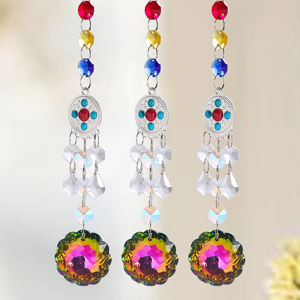 

1PC Window Hanging Crystal Suncatcher Prisms Garland Chakra Beads Strands Chandelier Parts Light Catcher Pendant Wedding Decor