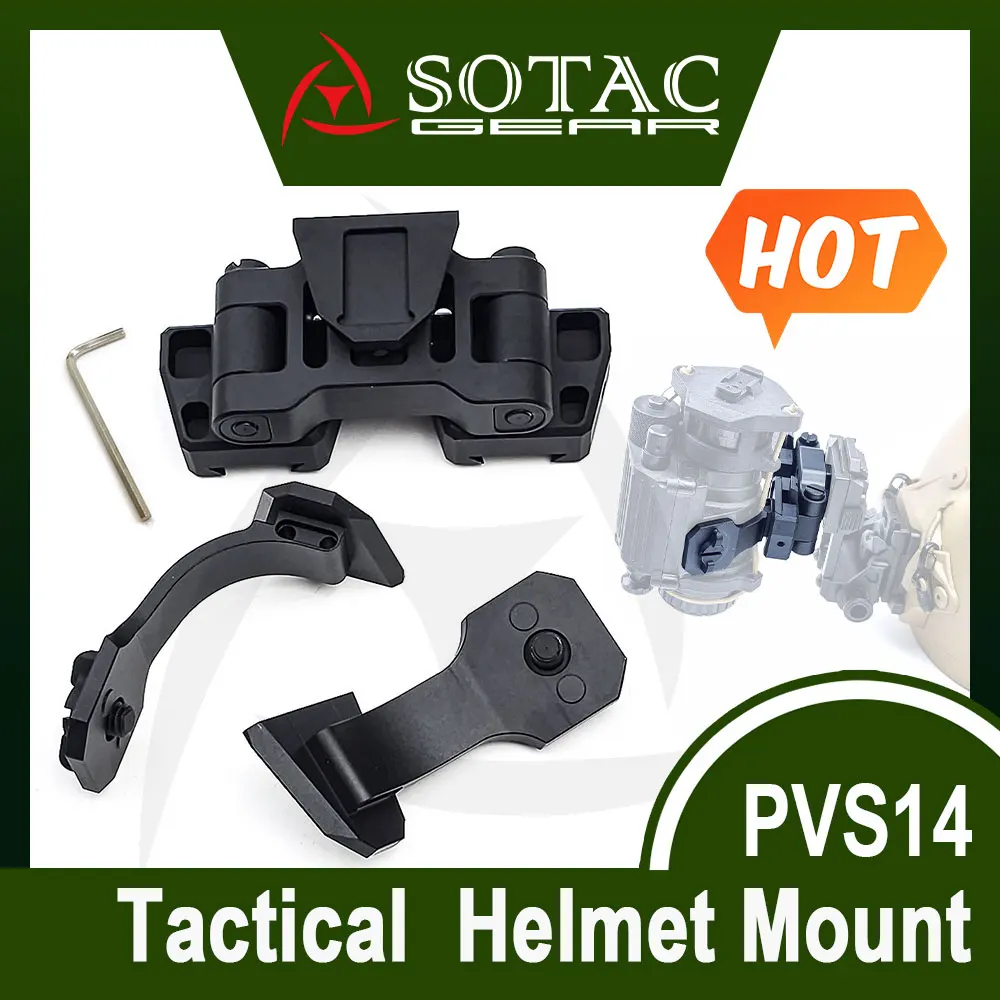 

SOTAC Tactical Metal J Arm NVG Mount Helmet Mount Kit for Dual PVS-14 Night Vision Bridge Mount Binocular Adapter Accessories
