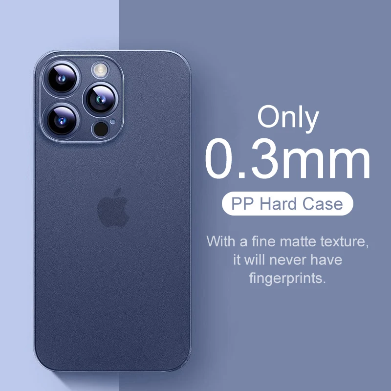 Colorful 0.3mm Ultra Thin Matte Case For iPhone 15 14 13 12 mini 11 Pro XS Max X XR 7 8 SE Translucent Hard Frosted Phone Cover