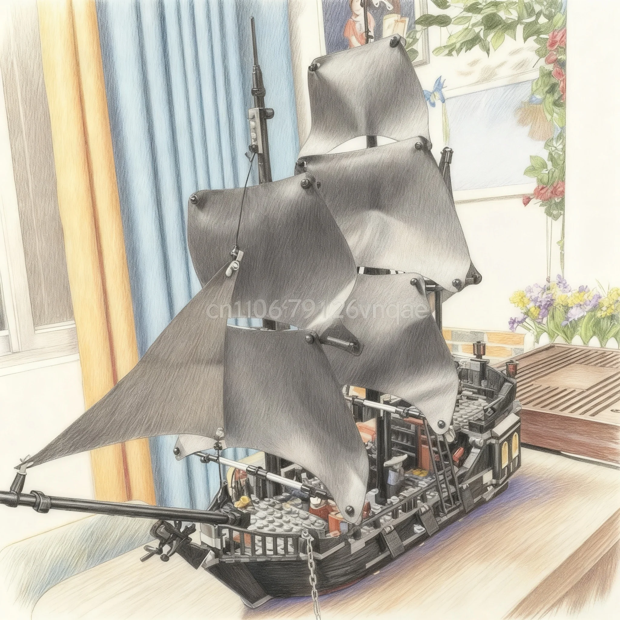 

Креативные строительные блоки пиратского корабля, модели кораблей, Карибские приключения, сборка, игрушки для детей и взрослых, рождественские подарки