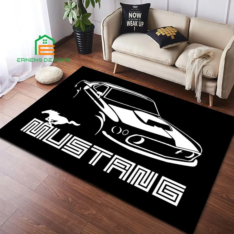 

Оригинальные напольные коврики с логотипом Mustang для спальни, гостиной, кухни, домашний декор, нескользящее напольное покрытие, 14 размеров
