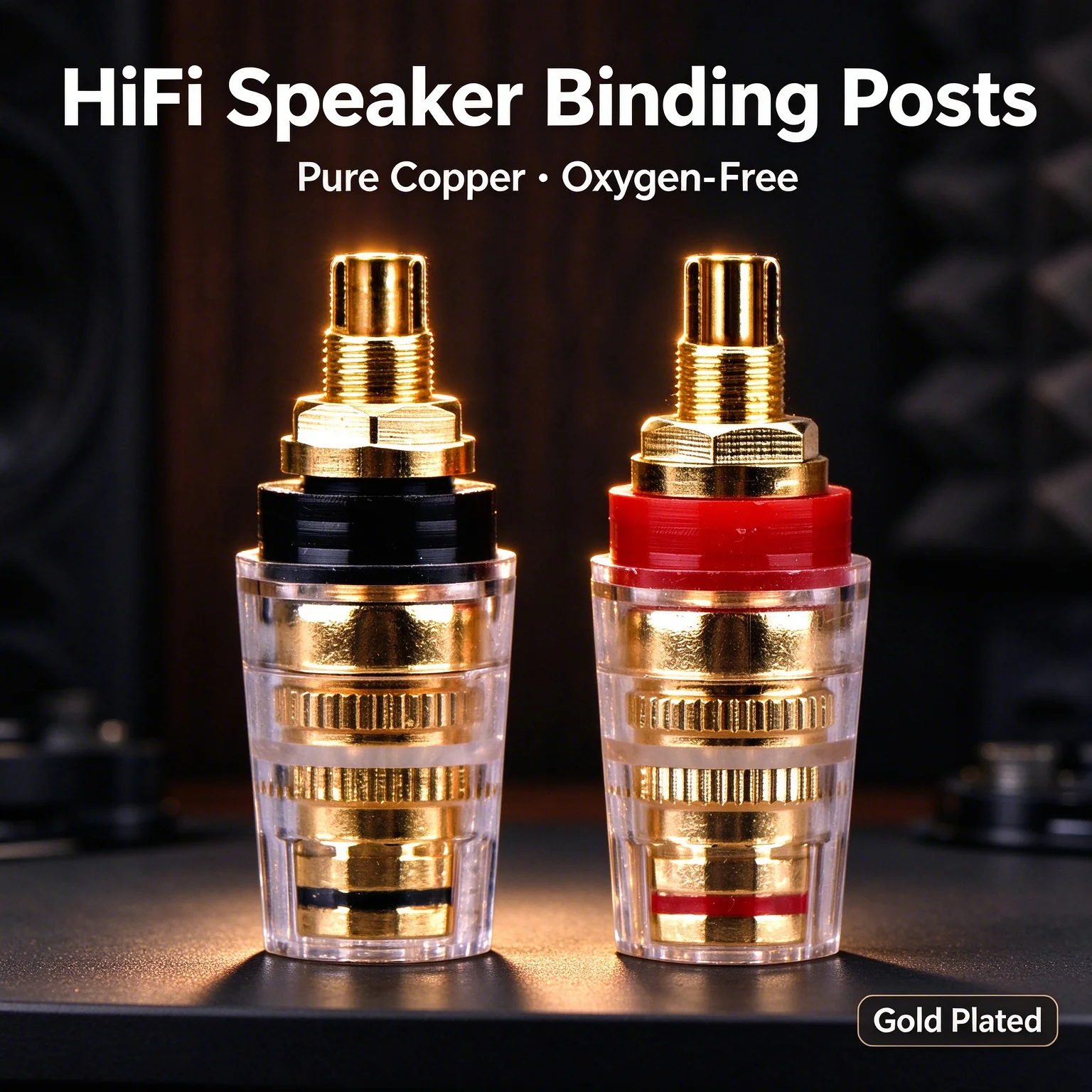 HIFIDIY LIVE DIY Speaker Terminal Connector Binding Post HIFI Amplifier Pure Cupper Gold-Plated Banana Socket Junction Box M8 L8