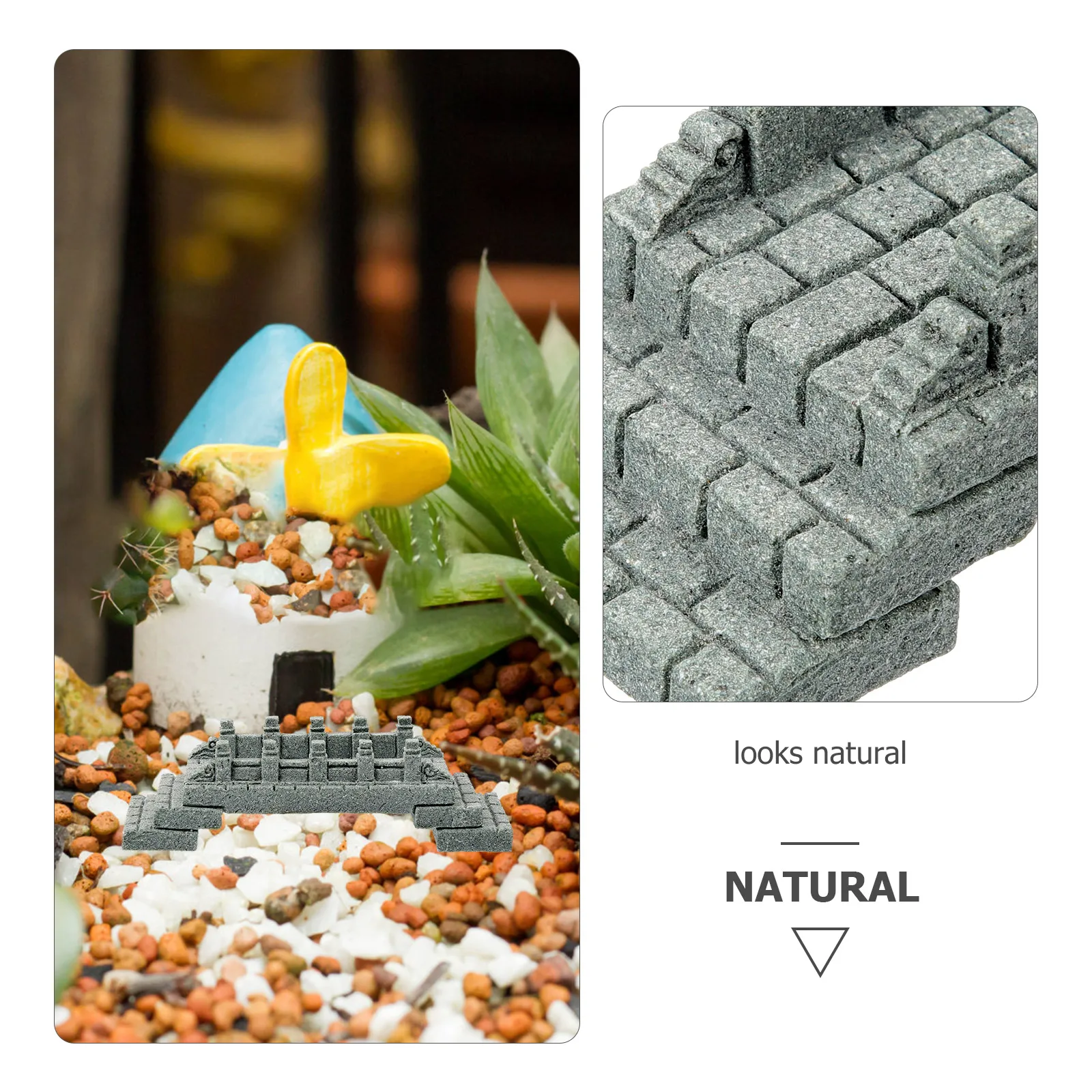 

Micro L Stone Bridge Decoration for Fish Tank Aquarium L scaping Accessories Shallow Grey Large Size H0138 Garden Yard