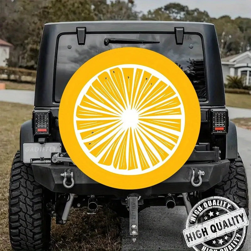 Bright Citrus Slice Tire Cover Durable Polyester UV Resistant Protector for SUV RV Trailer