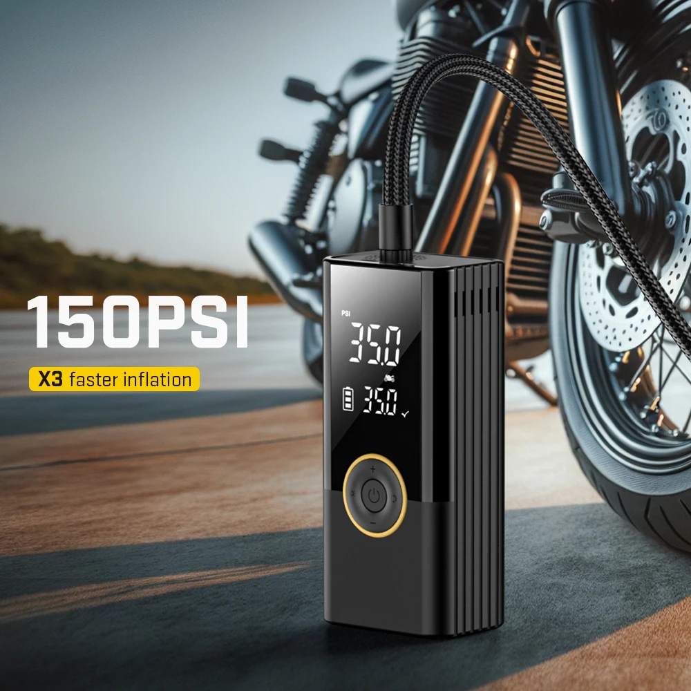 

Портативный 22-цилиндровый интеллектуальный беспроводной цифровой надувной насос Carsun с подсветкой для мотоциклов, велосипедов, шариков - воздушный насос