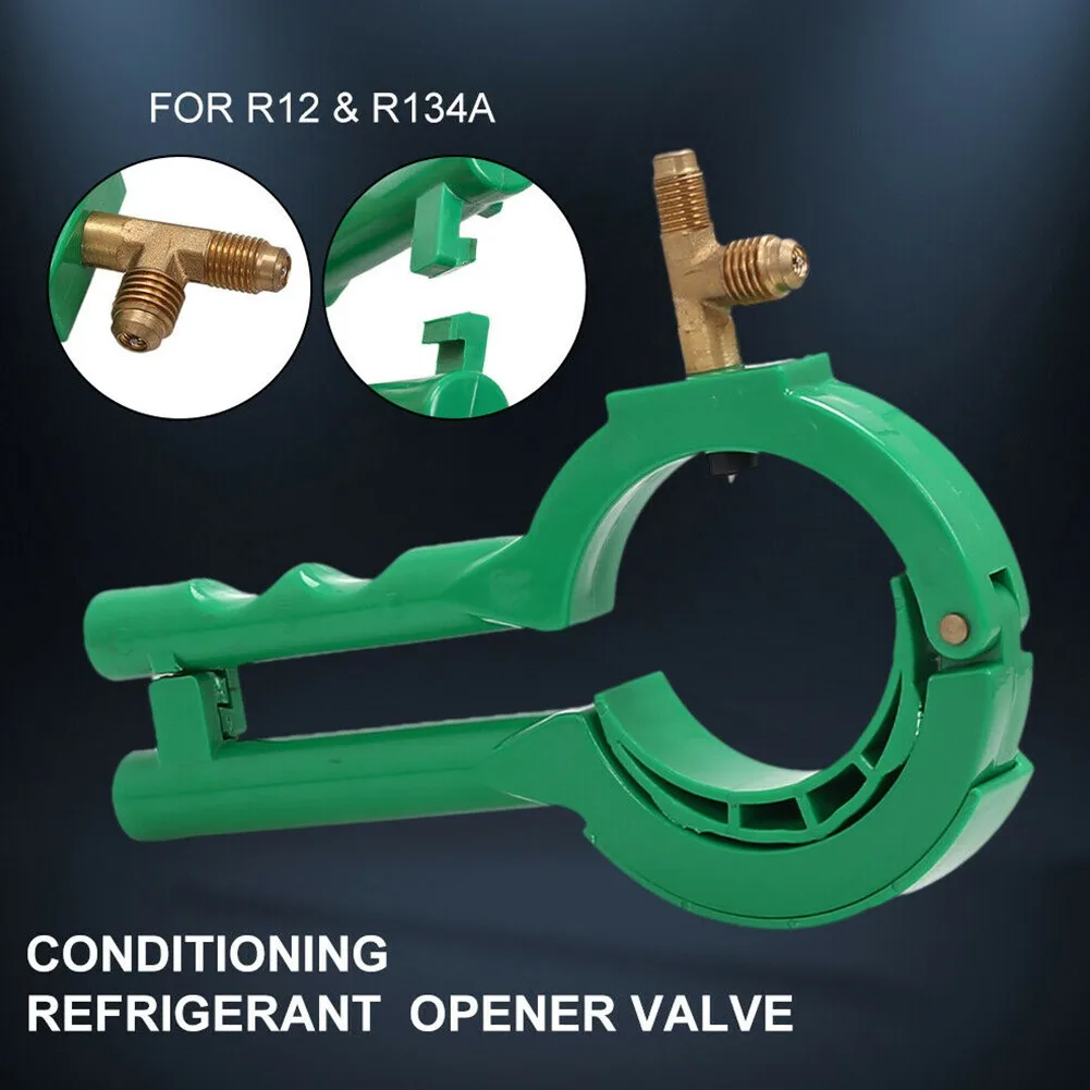 3-in-1 Side Can Tap Plastic + Copper Valve Valve Side Mount 1/4SAE & 1/2ACME For Car AC Refrigerant Manifold For R134a  R12