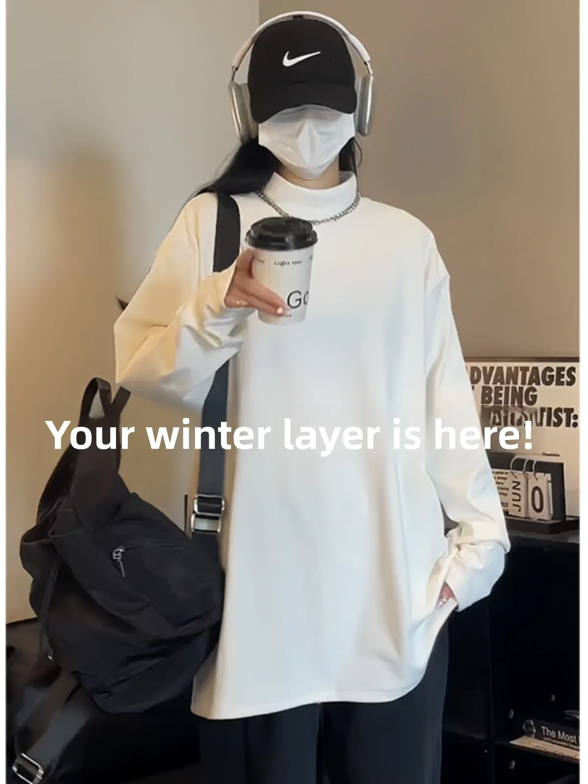 

Warm Fce Lined Long Sve T-irt White Autumn Winter Sle Men's f High Collar Base Layer irt Inner Wear Base Layer...