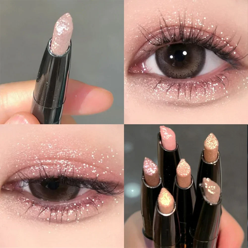 6 Colors Pearlescent Eyeshadow Pencil Waterproof Long Lasting Glitter Shimmer Eye Shadow Pen Eyeliner Stick Eyes Makeup Tools