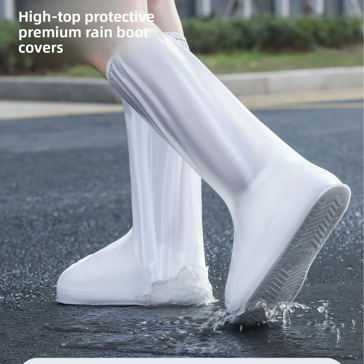 rain-proof shoe cover,snow-proof thickened non-slip and wear-resistant silicone material,tall tube design can be used repeatedly