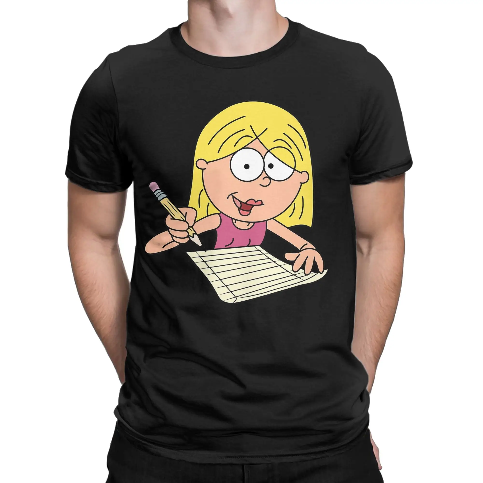 Lizzie McGuire T-Shirts for Men  Funny Cotton Tee Shirt O Neck Short Sleeve T Shirts Original Tops