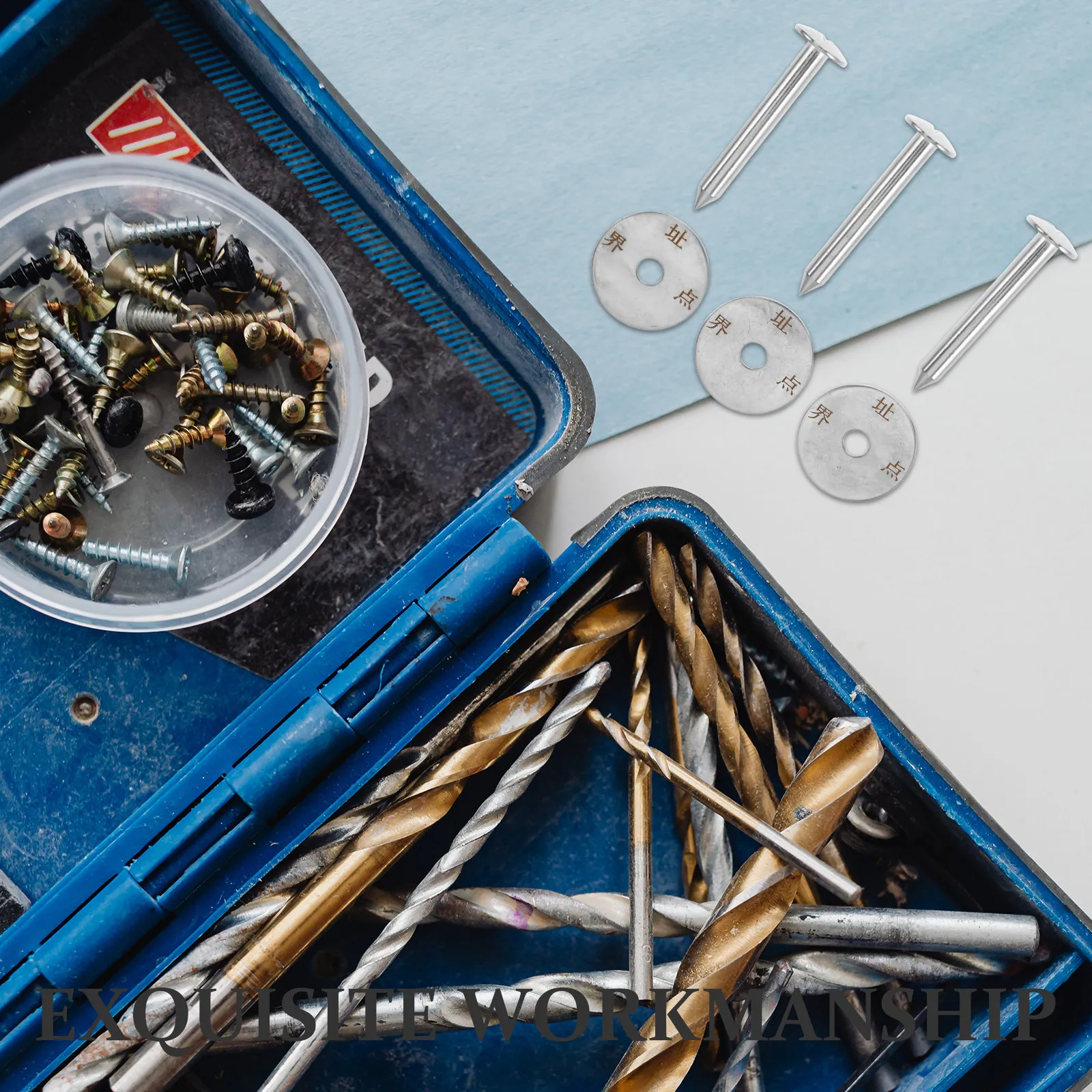 Professional Stainless Steel Nail Survey Markers Low Profile Ground Stakes Accurate Center Point Marking Property Line