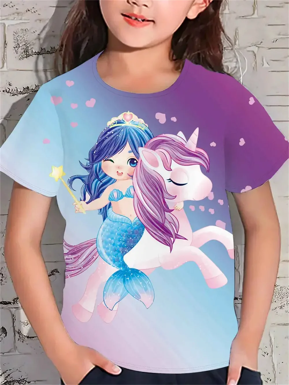 T-shirt manches courtes pour fille, estival et décontracté, à la mode, avec impression 3D d'animaux drôles, pour festival et fête, nouvelle collection 2025