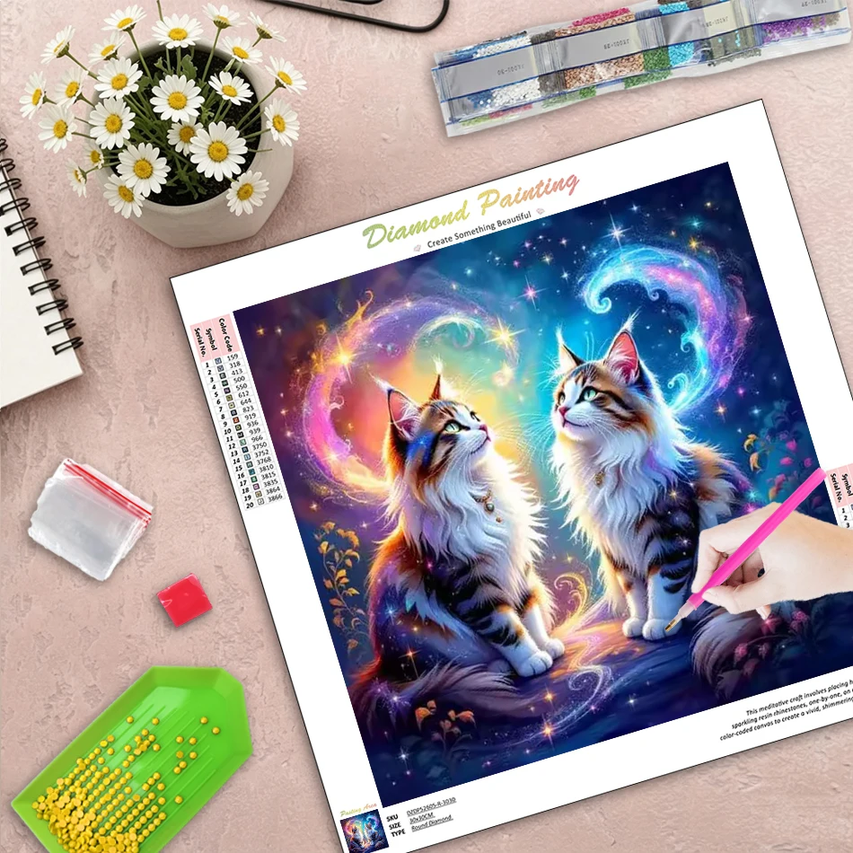 

GATYZTORY Diamond Painting Home Wall Decor Adult Diamond Art Cat Full Round/Square Diamond Art Painting Kits Original Gifts