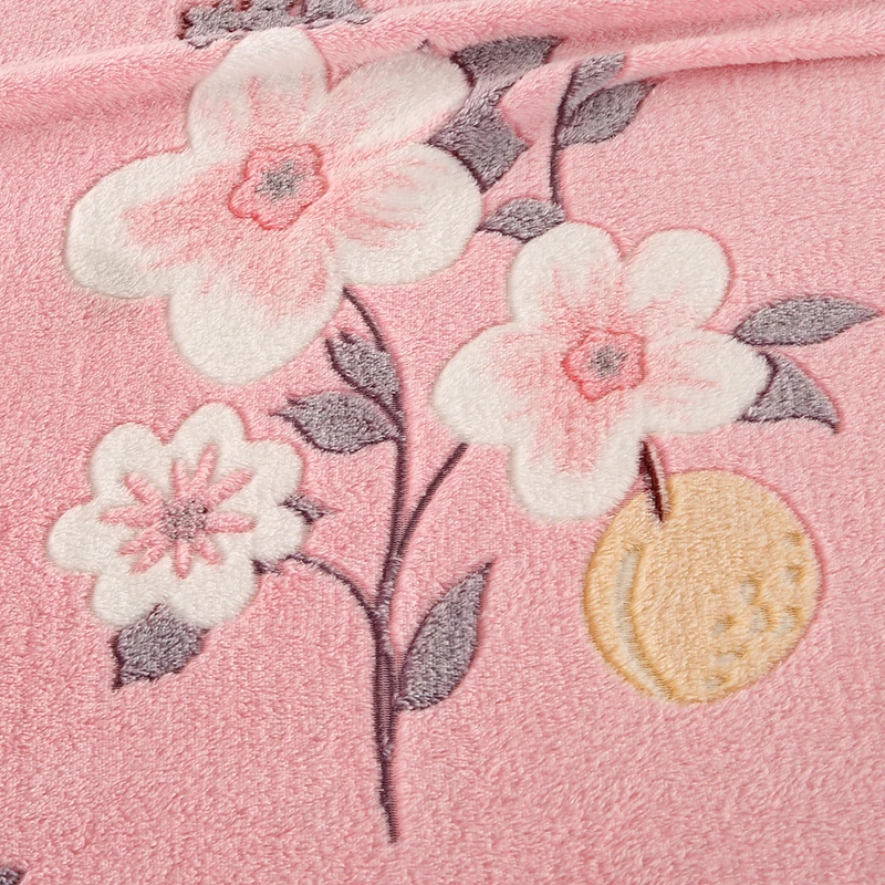 Simpatica coperta in flanella con stampa floreale rosa, coperte per aria condizionata, morbida e confortevole per l\'arredamento della casa, il