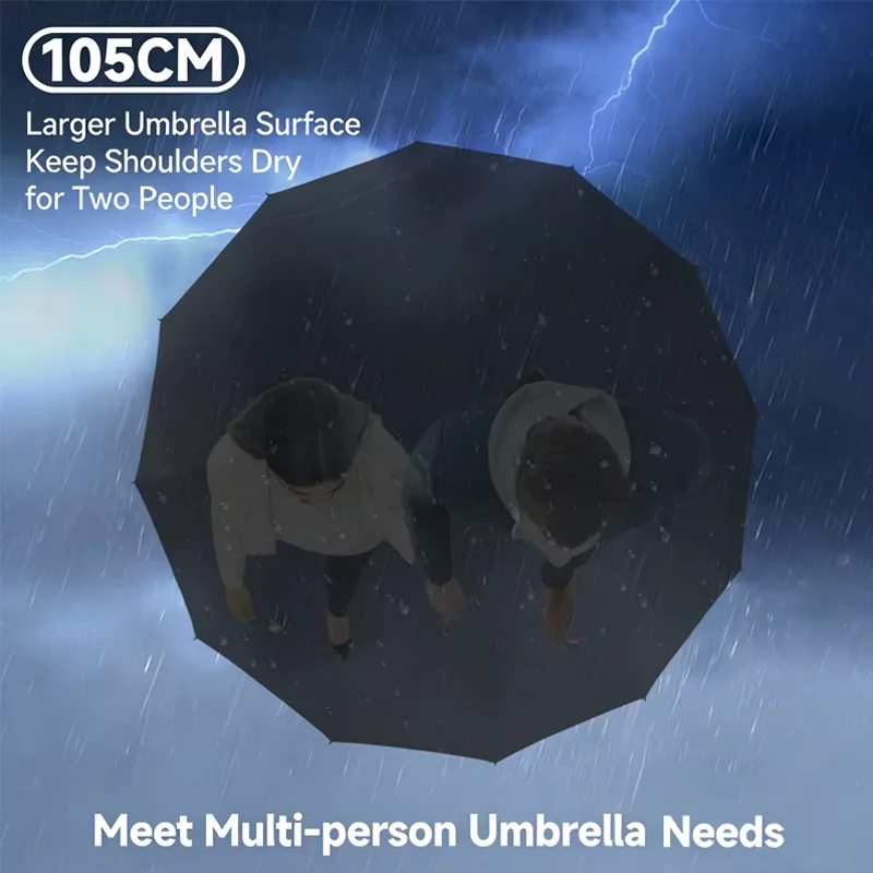 Portable Fully Automatic Umbrella 105cm 24 Ribs Reinforced Windproof UV Blocking Suitable for Vacation and Daily Commuting - view 6