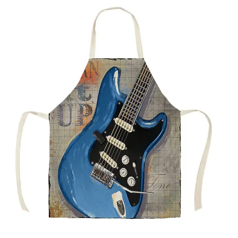 Home Cleaning Tools Cooking Apron Nordic style Oil Painting Moive Guitar Kitchen Aprons  cute apron  apron kitchen