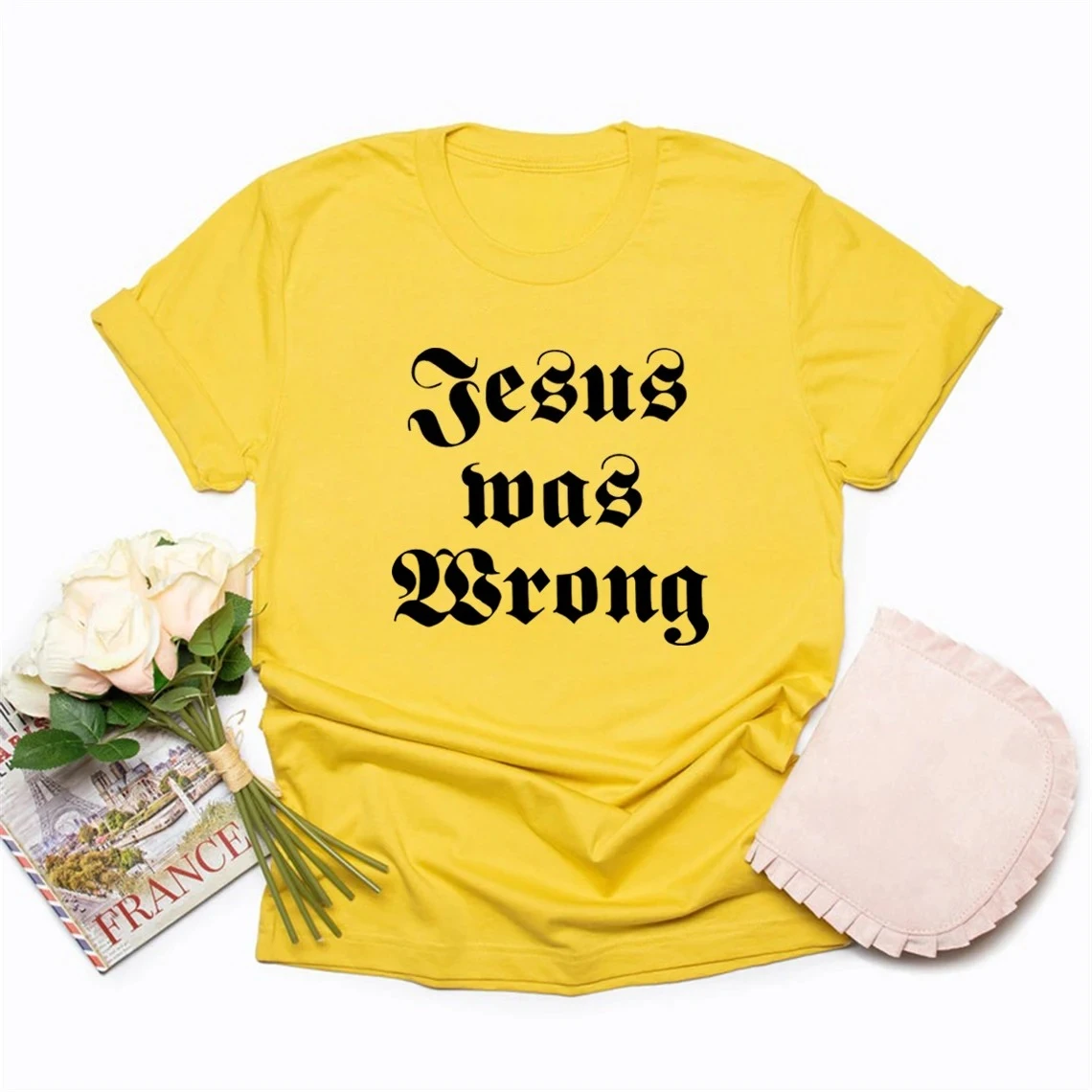 Camiseta de manga corta con estampado de Jesús tuvo razón, camiseta Little Miss Sunshine, camiseta gráfica de manga corta, camisetas informales Harajuku para mujer