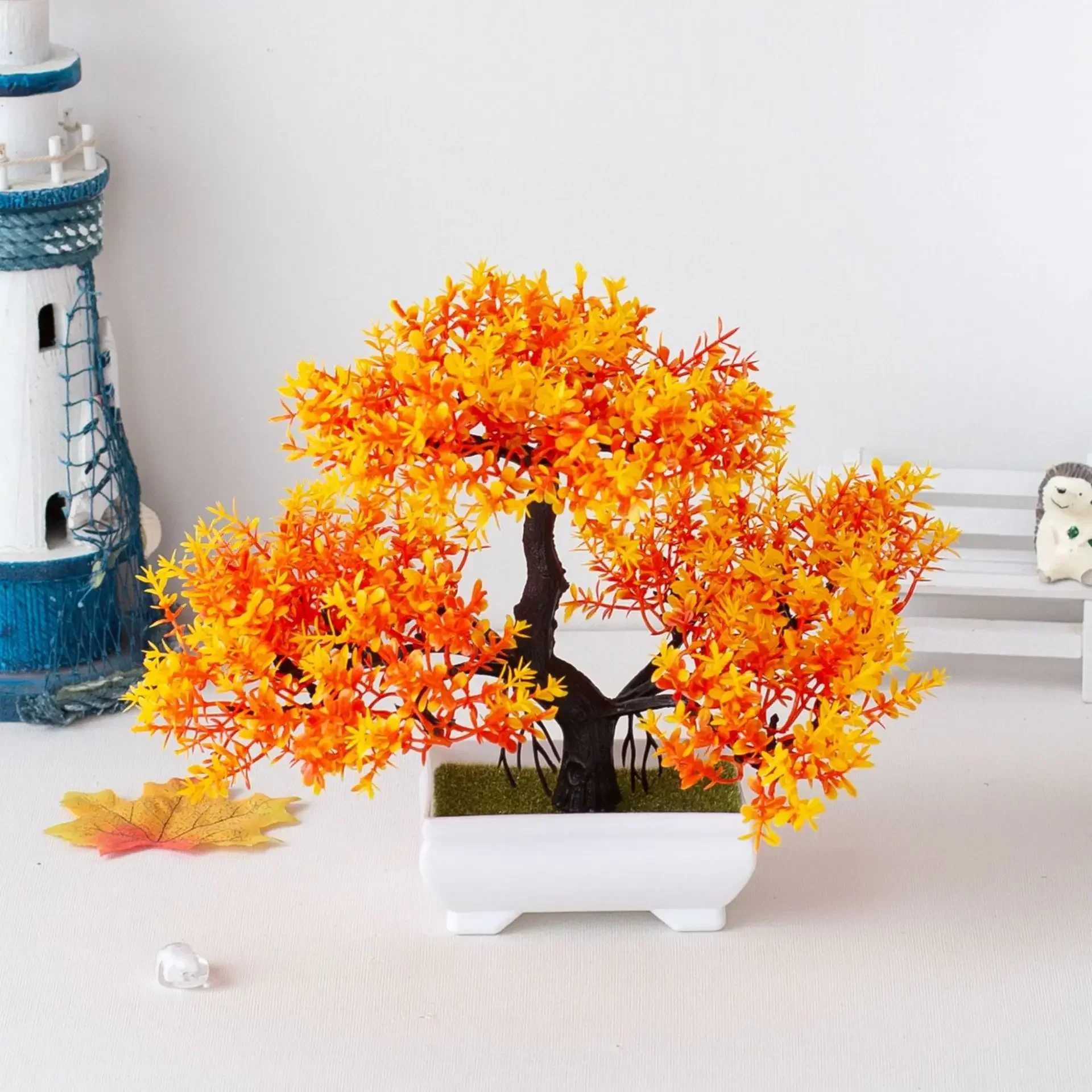 Planta Artificial bonsái, árbol pequeño de plástico, maceta, planta falsa, adornos en maceta para el hogar, habitación, mesa, jardín, decoración de
