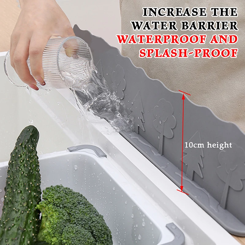 

Silicone Kitchen Sink Baffle Splash Guard With Suction Cup Pool To Protect Clothes From Splashing Washing Dishes Water Baffle