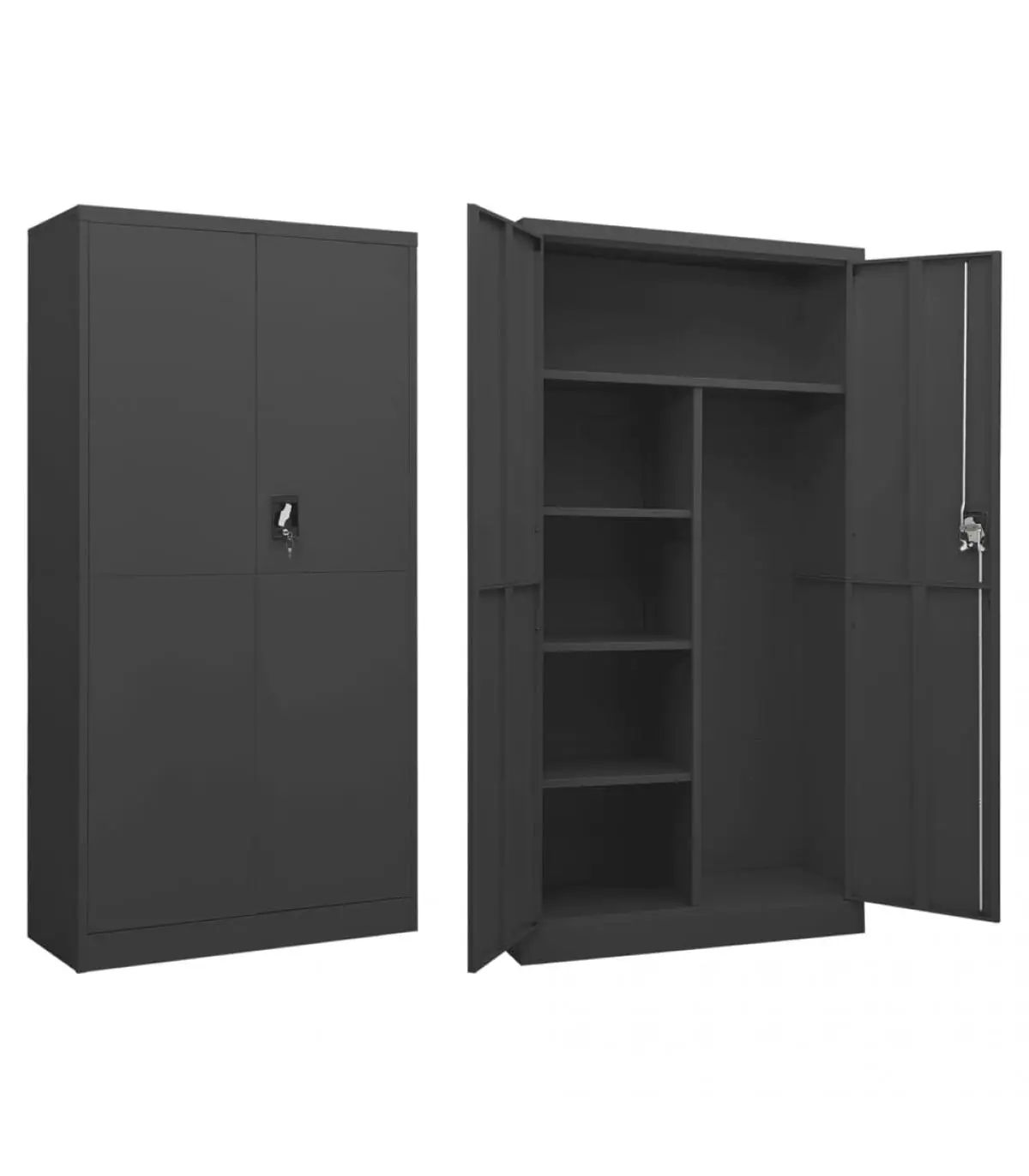 Filing cabinets anthracite gray steel box office cabinet 90x40x180 cm