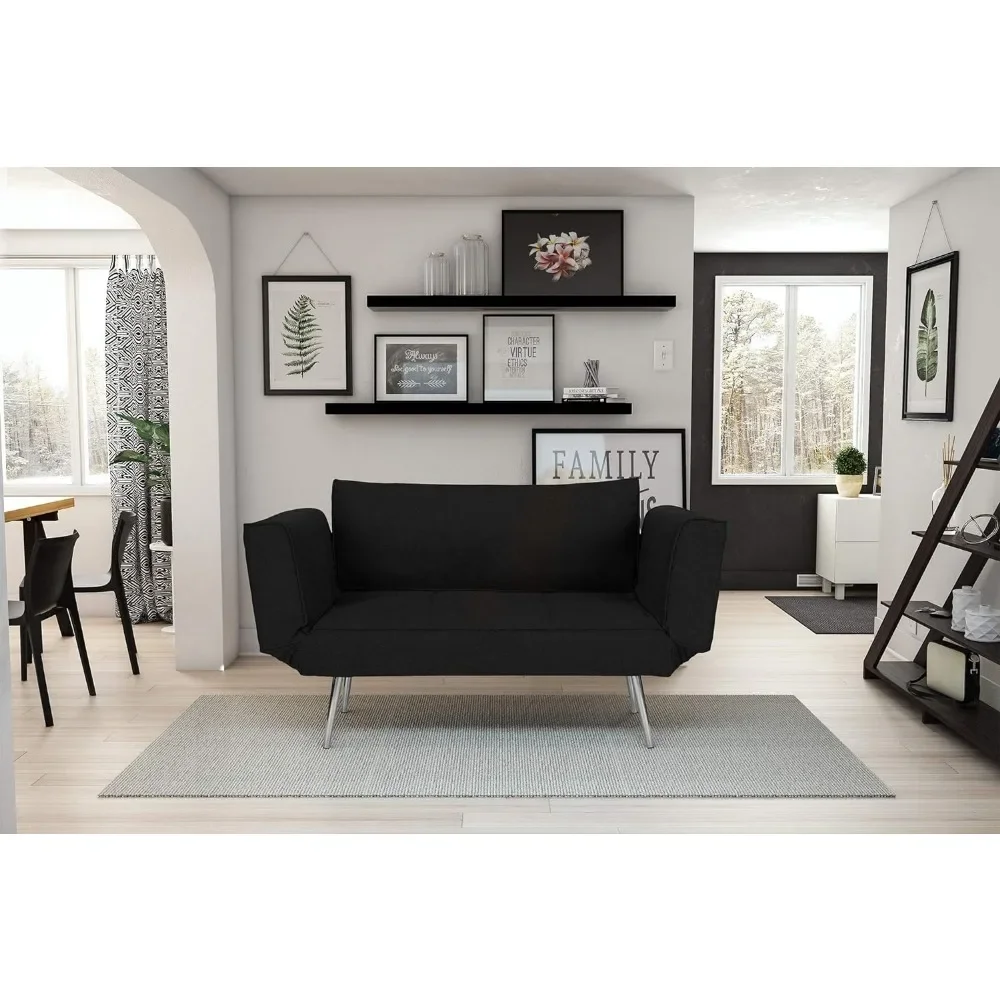 Loveseat Puffs Sofa Set Living Room Furniture Modern Luxury Black Freight Free Sofas Beds & Furniture Furnitures Romantic Chair