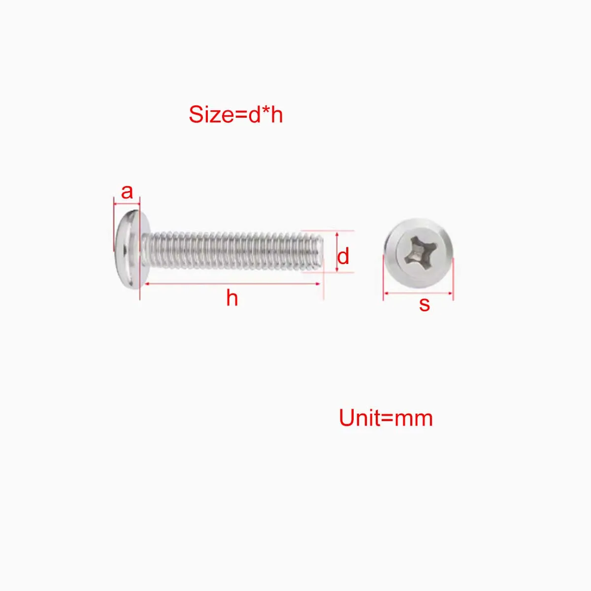 

304 Stainless Steel Cross Flat Head Chamfered Furniture ScrewsM2M2.5M3M4M5