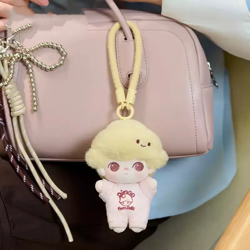 POP MART DIMOO CRUSH ON COFFEE 시리즈 소프트 페이스 키 체인 정품 블라인드 박스 미스터리 박스 카와이 장식품 인형 홈 장식