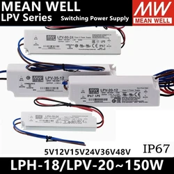 LPV-20/35/60/100/150W Taiwan MEAN WELL 12V Waterproof 24V Switching Power Supply LPH-18 Constant pressure LED Drive 15V 36V 5V