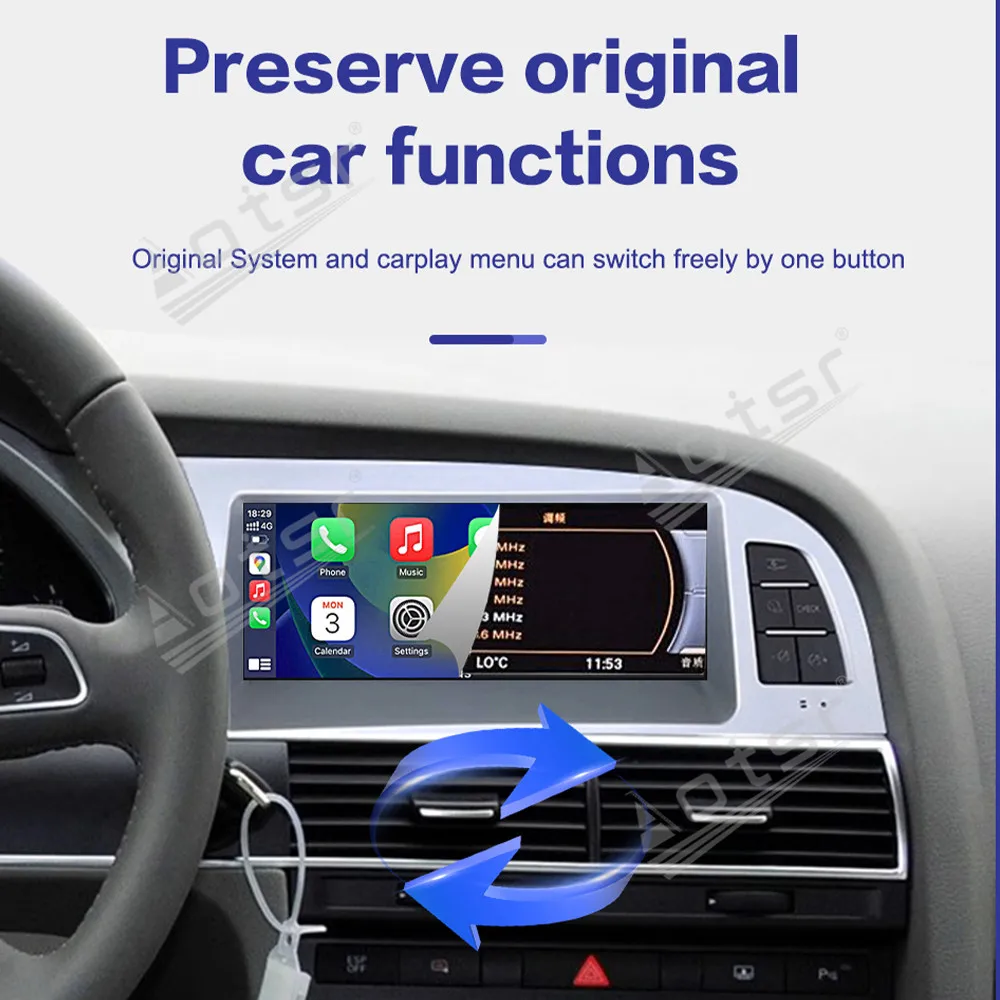 8.8 Inch Carplay Android 13 For Audi A6 Base Trim 2005-2009 Gps Navigation Car Radio Touch screen Stereo Auto Head Unit
