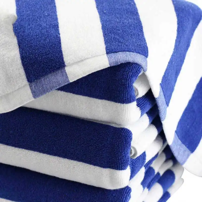 

Oversized Bath Towel For Adults 100% Cotton 80x150cm Thick Heavy Blue White Stripes Design Travel Sport Gym Terry Beach Towels