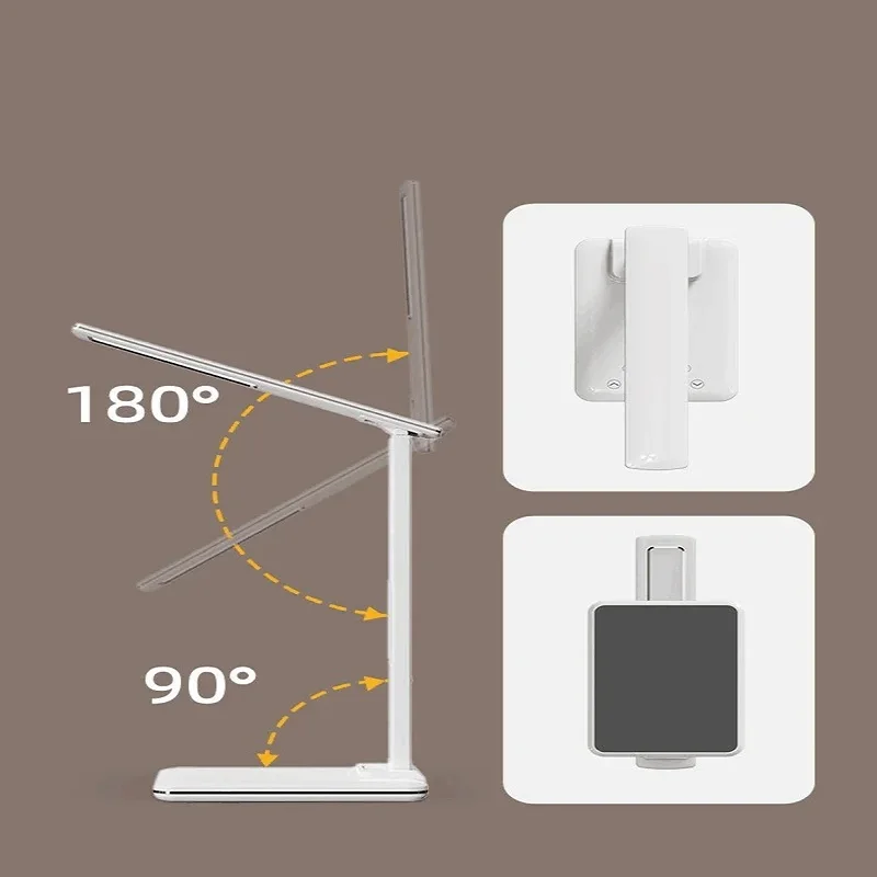 LED 책상 램프 다기능 휴대 전화 충전기 알람 시계 테이블 조명 팬 펜 홀더 침실 테이블 독서 램프