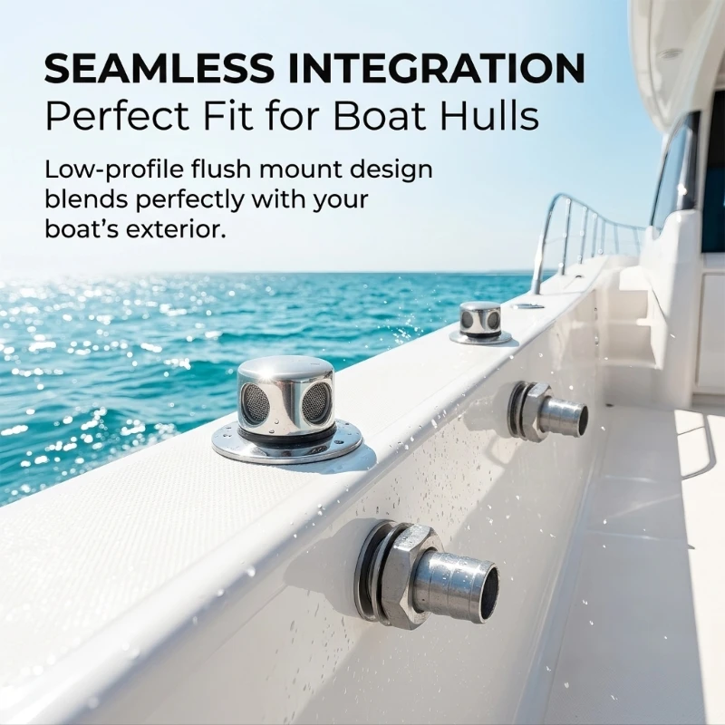 Straight Marine Vent 316 Stainless Steel Boat Vent Fitting with Threaded Stem Mounting Nut and Polished Finish X37F