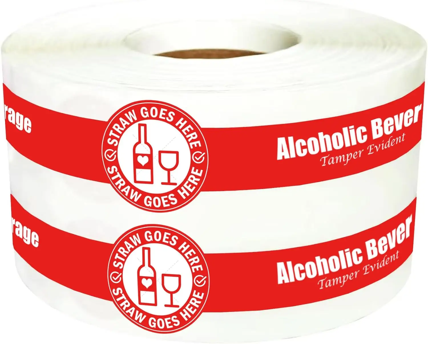 Alcohol to-Go Drink Straw Tamper Proof Stickers1.25 x 9 inch 250 pcs Alcoholic Beverage Lid Stickers Safe Secure Tamper Evident