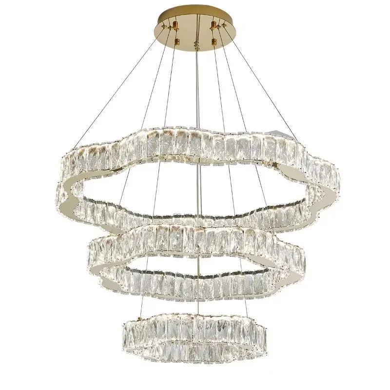 Crystal Chandelier Living Room Light 2025 New Flower Pattern Hall Main Light Modern Atmospheric Dining Room Light Luxury Light