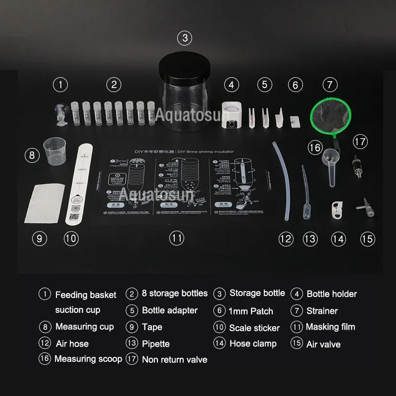 Professional Brine Shrimp Incubator DIY Artemia Aquarium Baby Fish Feed Fairy Egg Artemia Alive Hatch Tools Fish Tank Equipment