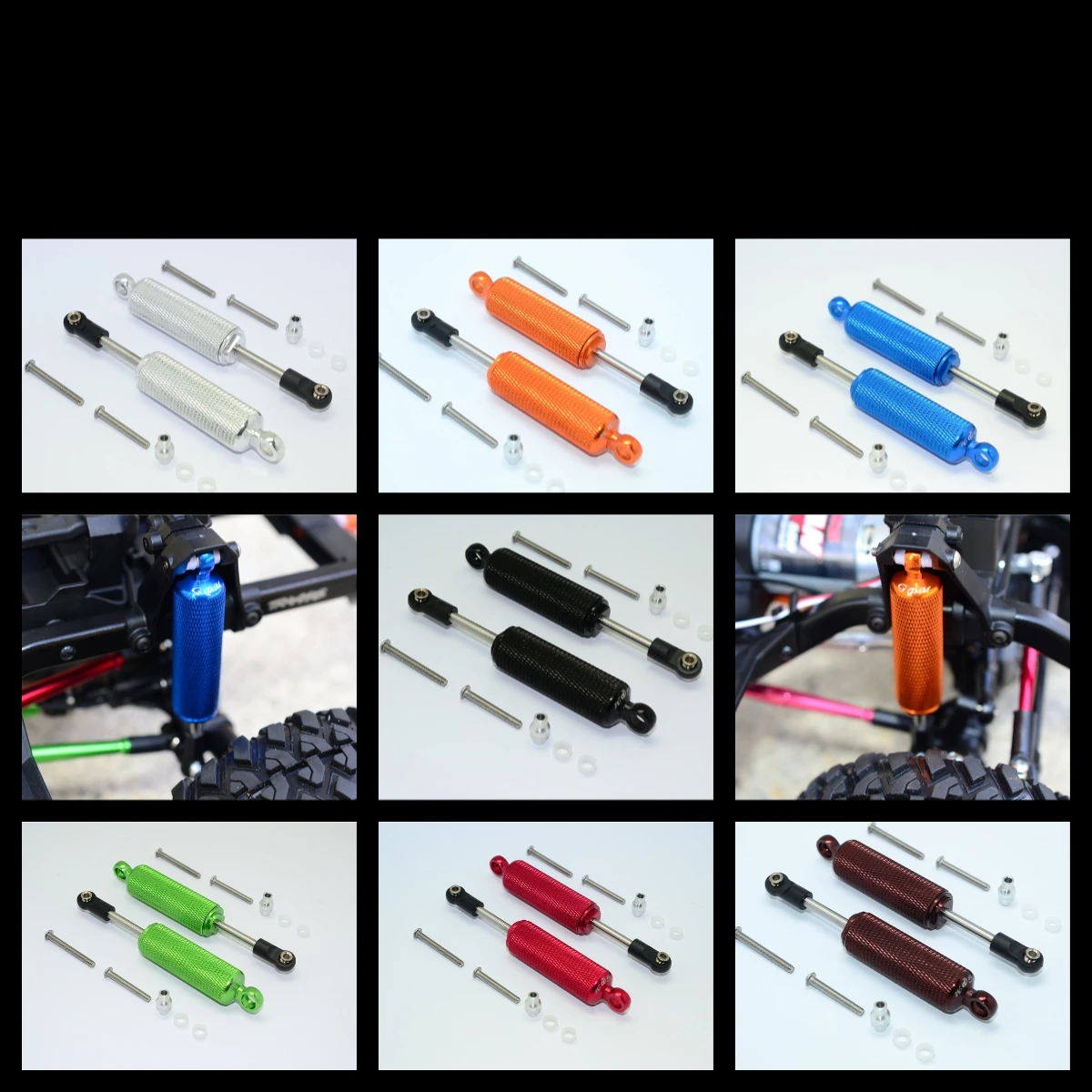 

GPM ALUMINIUM FRONT/REAR INTERNAL SHOCKS (RETICULATED PATTERN) FOR 1/10 TRX4 DEFENDER TRAIL CRAWLER-82056-4