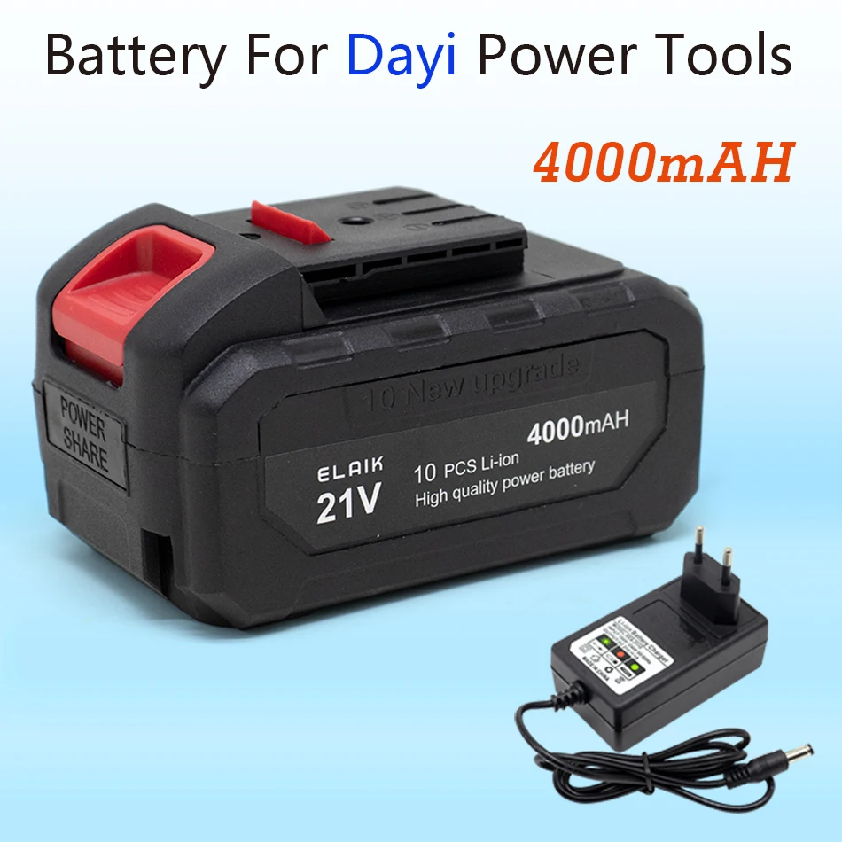 21V 4AH high-power durable lithium battery, charger, suitable for Dayi 21V series electric tool