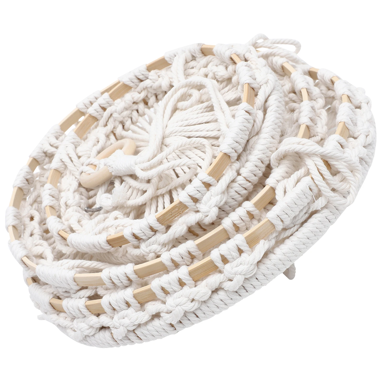 

Hanging Fruit Baskets Cotton Rope Woven Storage Basket Macrame Boho Kitchen Organizer Wall Hanging Basket For Kitchen