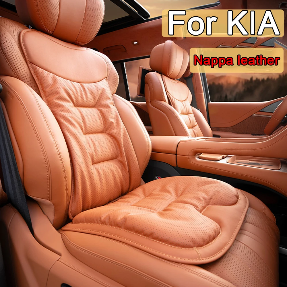 Car Seat Cushion NAPPA leather Car Seat Cover Universal For KIA Sportage R GT Stinger Sorento Ceed Cerato Forte Niro Soul Sonata 