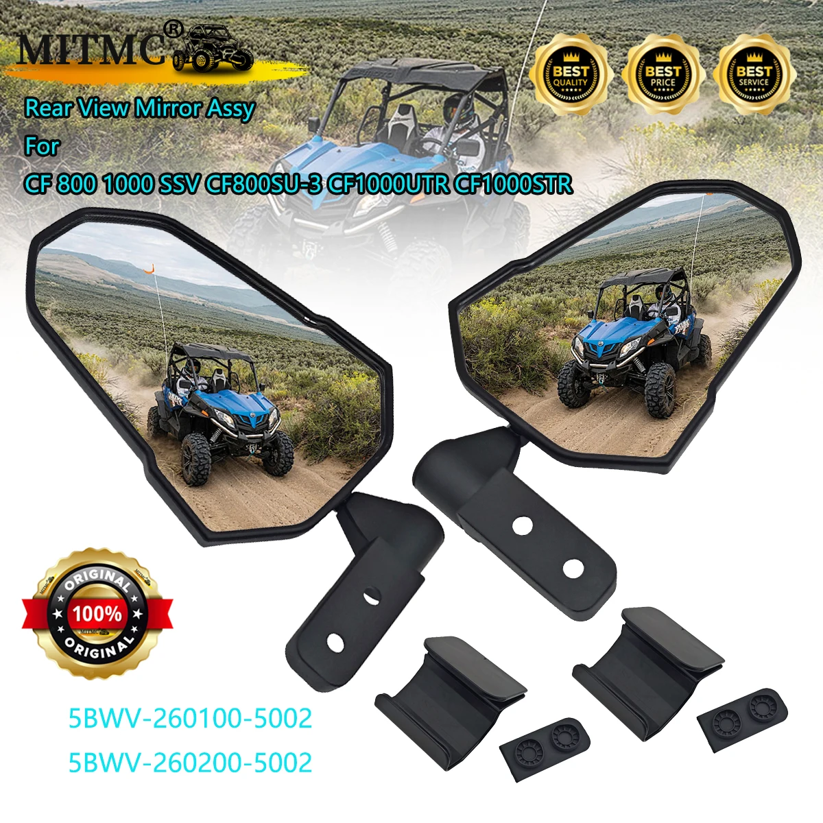 Original 1Set Rear View Mirror Assy For CF 800 1000 SSV CF800SU-3 CF1000UTR CF1000STR 5BWV-260100-5002 5BWV-260200-5002