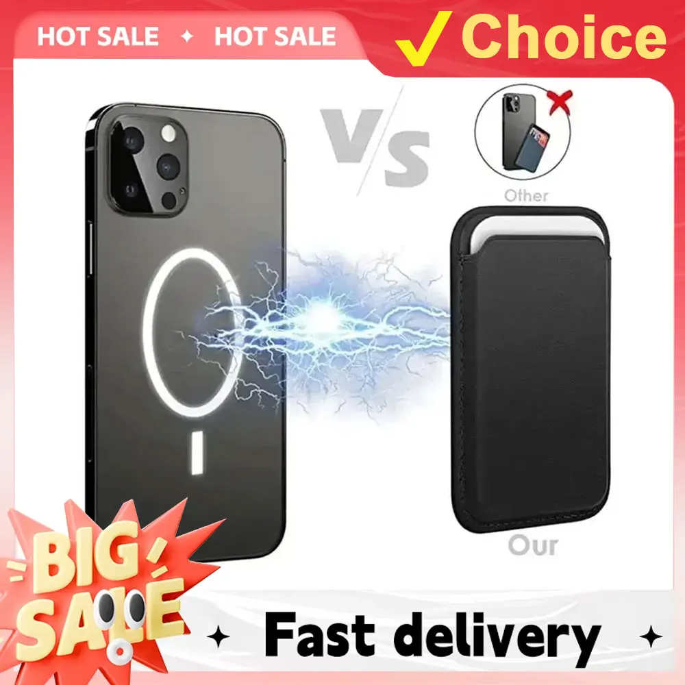 

Кожаный чехол-кошелек для iPhone 15 Pro Max Magsafe Кожаный кошелек, совместимый с iPhone 14 13 12 Держатель для карт с магнитом MagSafe