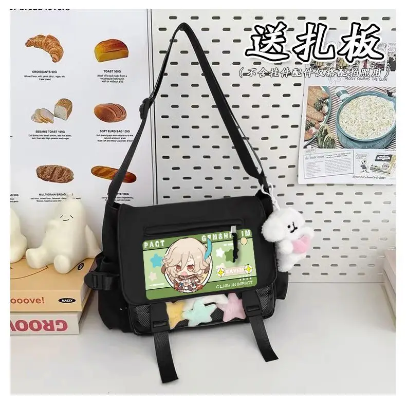 Genshin Impact Pain Funina Navilette Anime Unisex Commuter Large Capacity Versatile Shoulder Bag A
