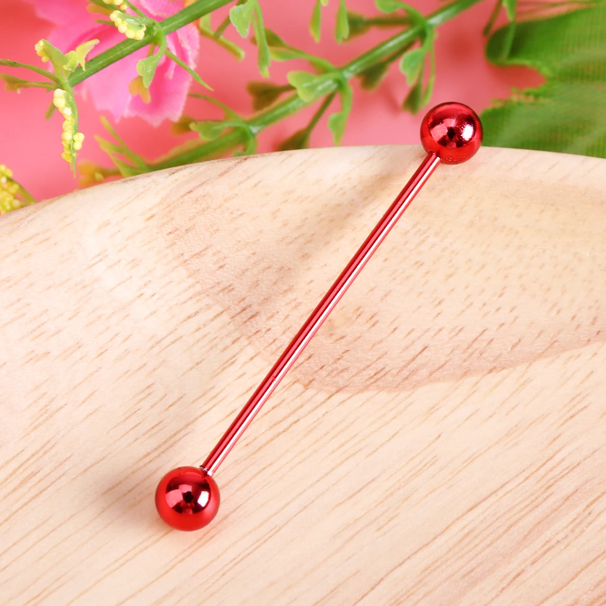 

Colorful Ear Bone Needles 14 Gauge 1.6mm 38mm Barbell 5mm Ball Piercing Earrings for Women Industrial Jewelry Body Accessories
