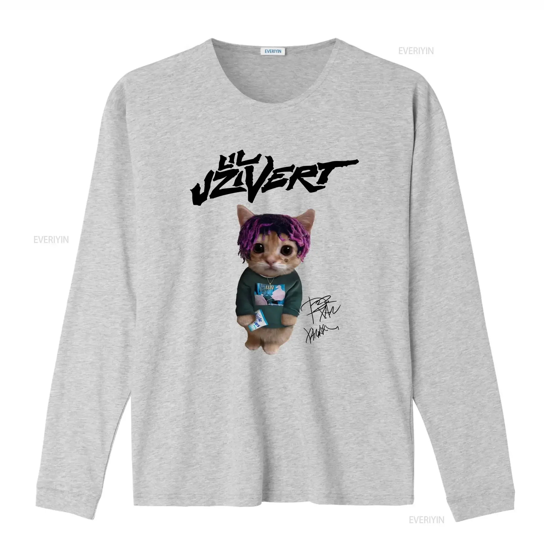 ليل عوزي فيرت مضحك القط لمروحة الأبيض S 2345XL تي شيرت GC677 خمر غسلها مريحة امتدت موضة أنيقة لينة #4