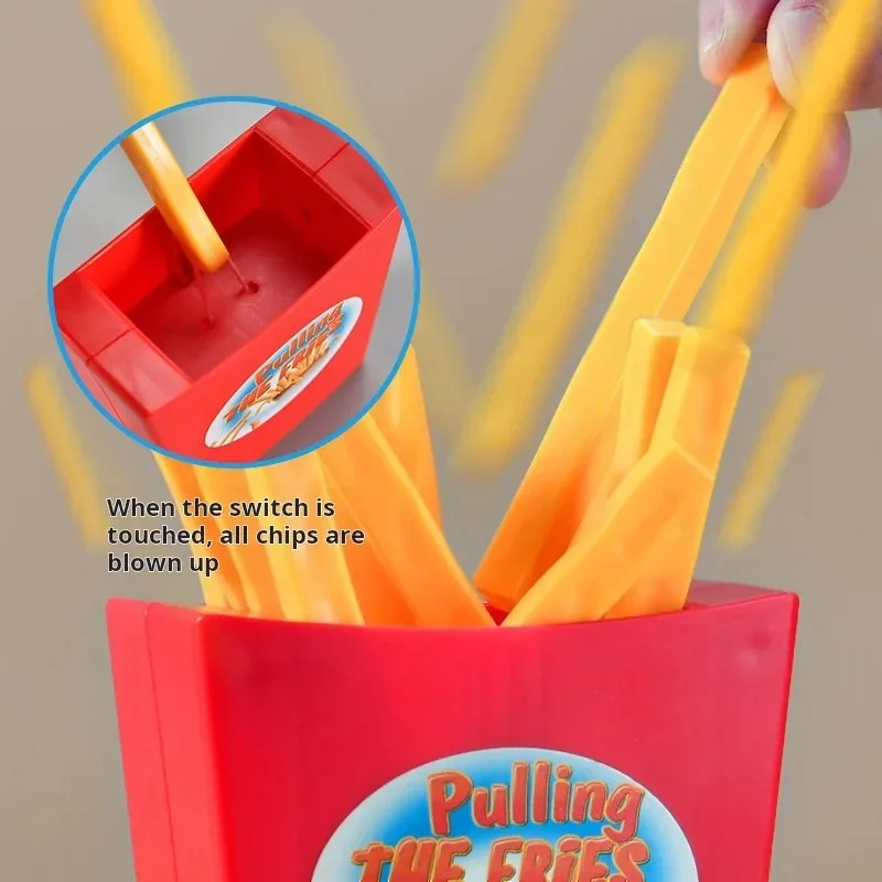 Draw french fries toy fun party multiplayer tabletop game prank bounce french fries tabletop game (sticker style random)