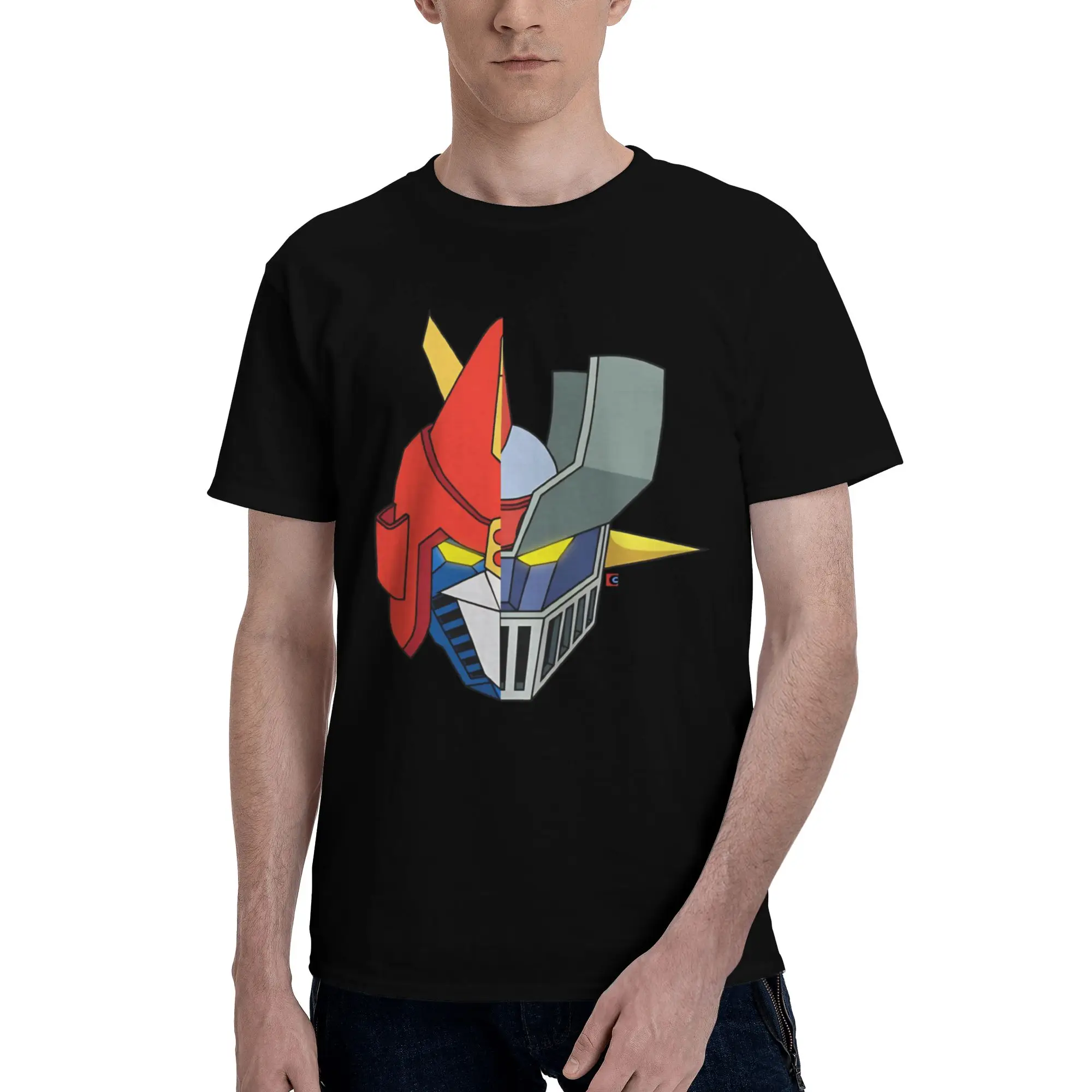 Camisetas Voltes V Mazinger Z para hombre, camisetas informales Mazinger Z, camisetas de manga corta con cuello redondo, 100% algodón, ropa de regalo de cumpleaños, camiseta